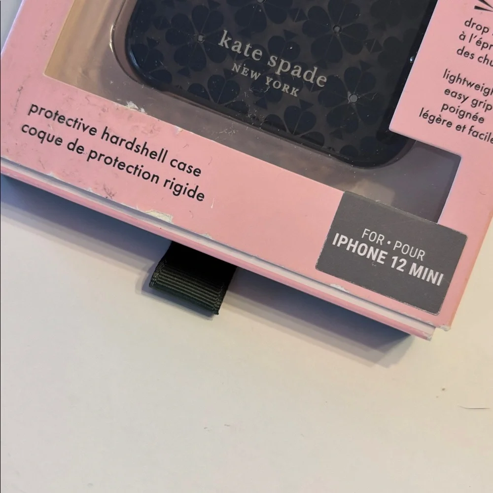 Kate Spade Apple iPhone 12 Mini Protective Hardshell Case in Black Spade